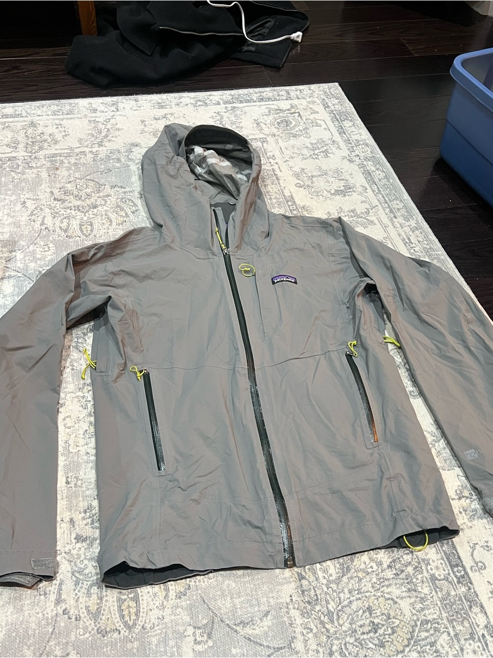 Patagonia Light Gray Hooded Shell Jacket
